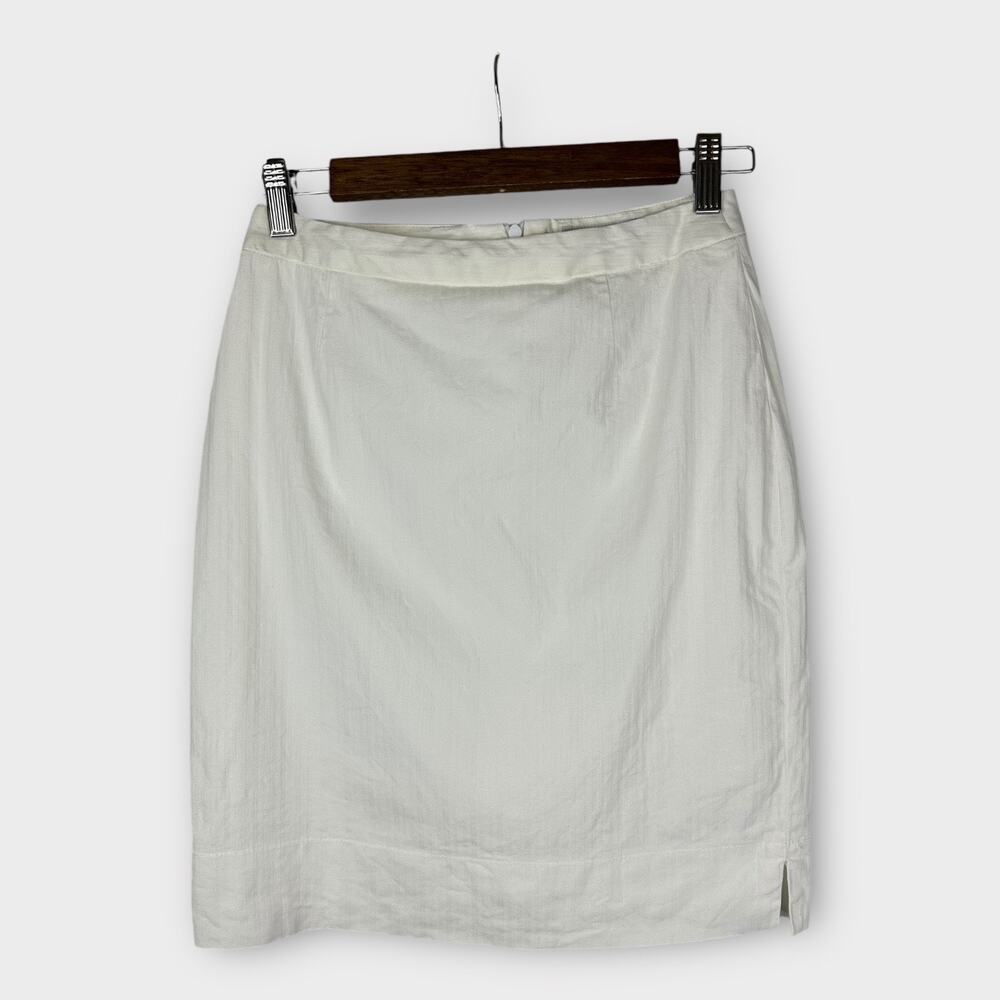 Trina Turk Womens size size 4 Pencil Skirt Lined Lace Detail White